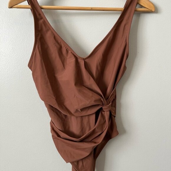 SHEIN. Size Small. 3 Trendy One-Piece Swimsuits. Brown, White, and Black. - Picture 2 of 10